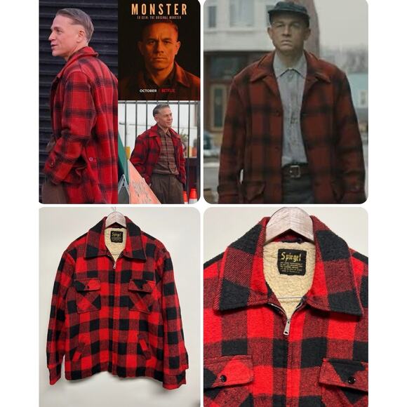 ASO Vintage 70s Mens L Buffalo Plaid Wool Hunting Coat Alternative Ed Gein - Picture 1 of 16